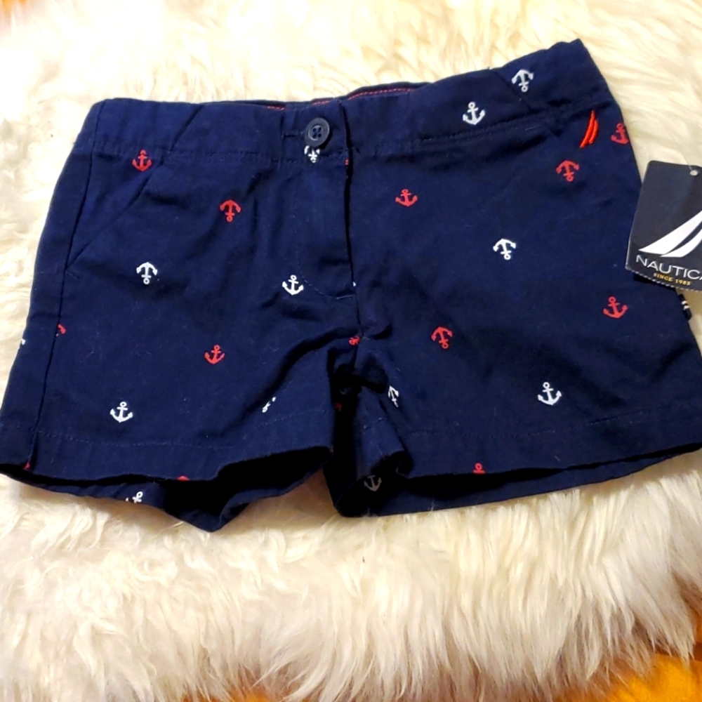 NWT Nautica Girls Navy Shorts - Size 4 - Picture 1 of 6